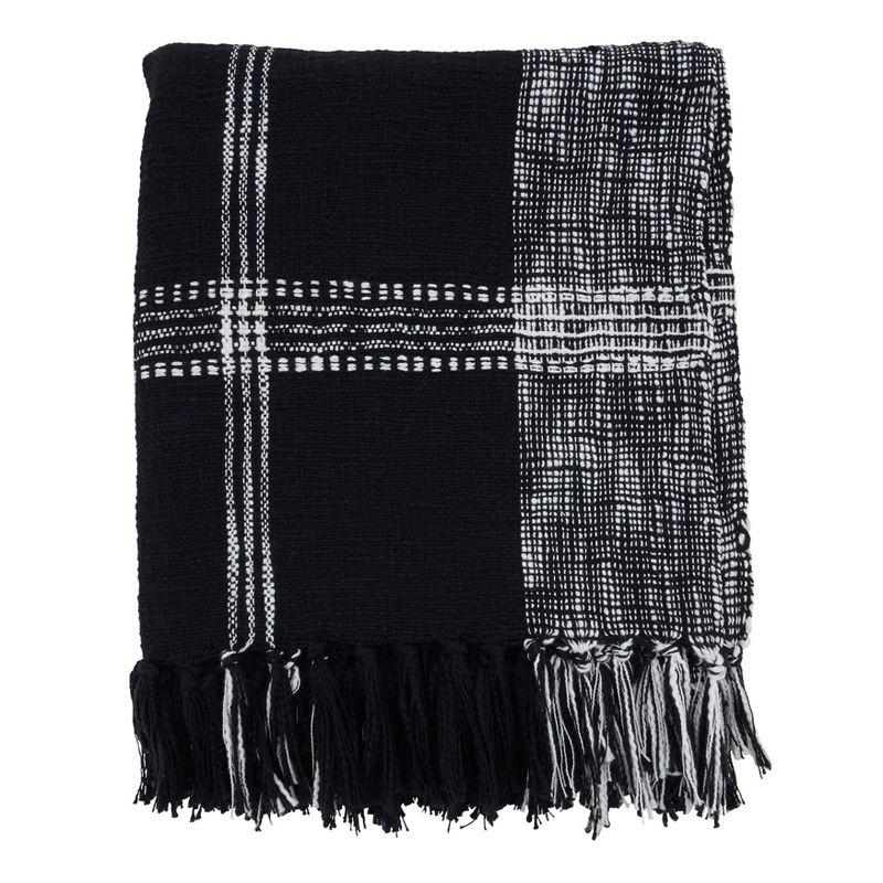 50"x70" Oversized Plaid Cotton Throw Blanket - Saro Lifestyle