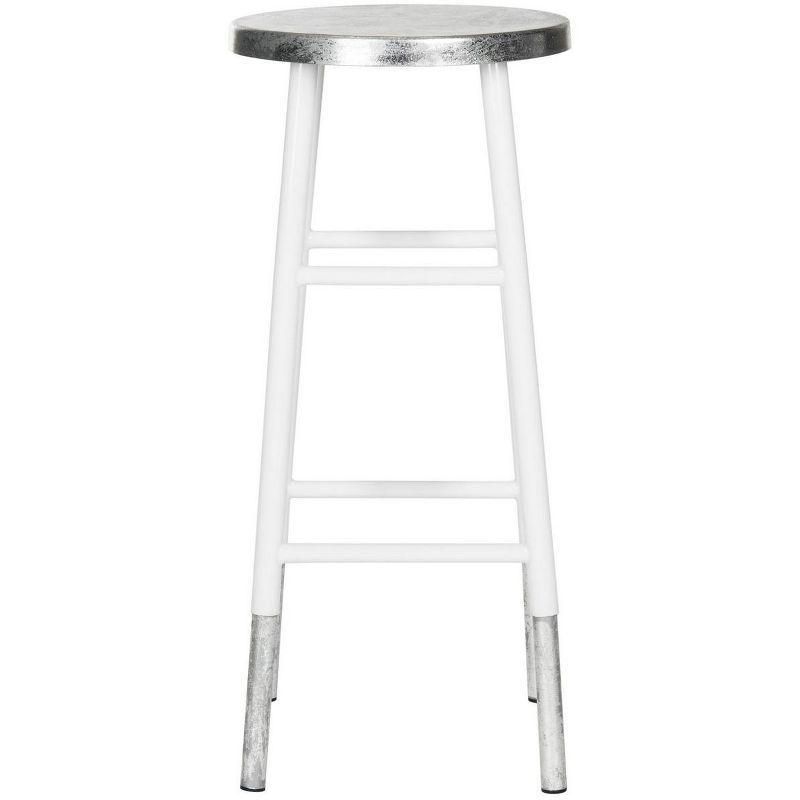 Kenzie 30''H Silver Dipped Bar Stool - FOX3212 - White - Safavieh Couture