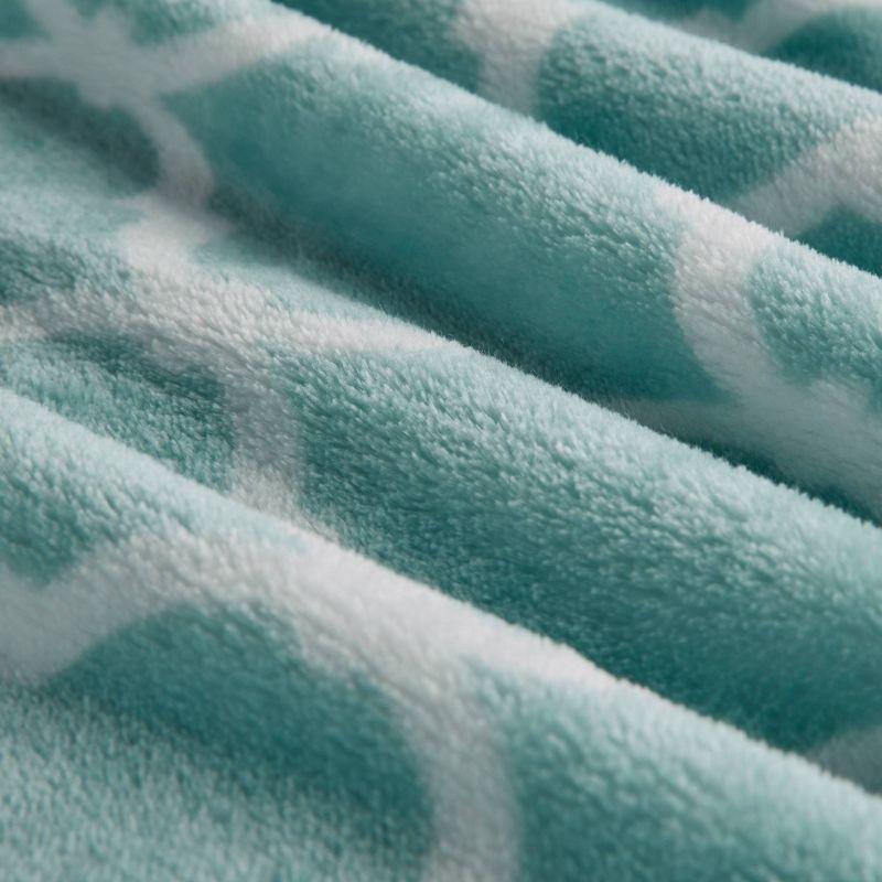 Aqua Ogee Knitted Oversized Plush Throw 60" x 70"