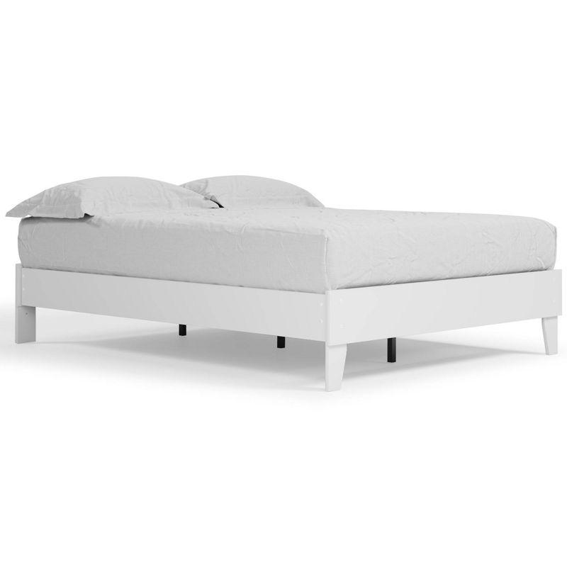 Queen Piperton Platform Bed White - Signature Design by Ashley: Modern Style, No Box Spring Needed