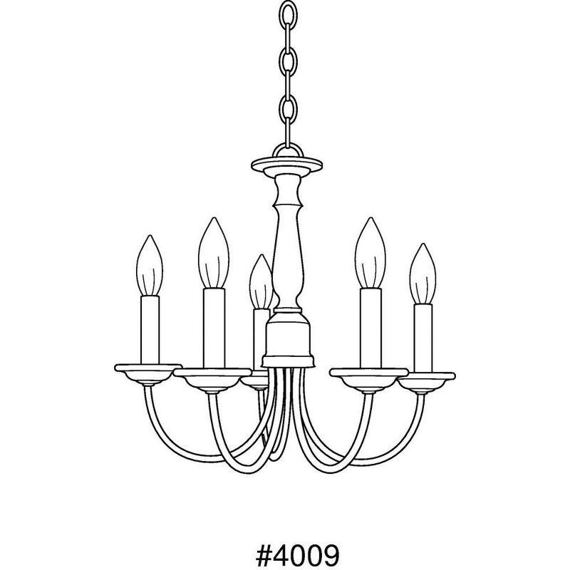 Progress Lighting Trinity 5-Light Chandelier, Antique Bronze, White Candle Covers, Brushed Nickel Finish, Resin Material