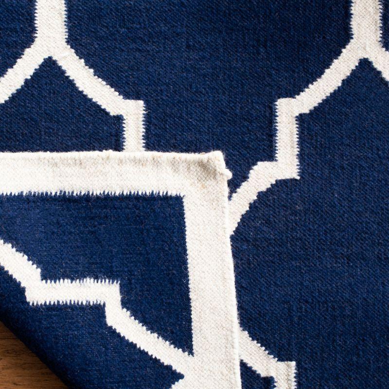 Dhurries DHU632 Hand Woven Area Rug - Navy/Ivory - 6'x9' - Safavieh.