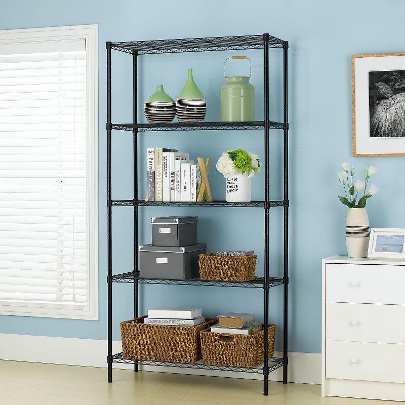 HONEIER 5-Tier Heavy Duty Storage Rack Shelving Unit Black