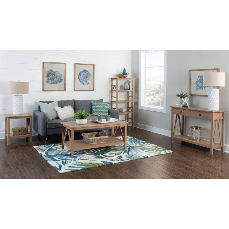 54.45" Original PT - Titian Transitional Solid Wood Display and Storage Bookshelf Driftwood - Linon
