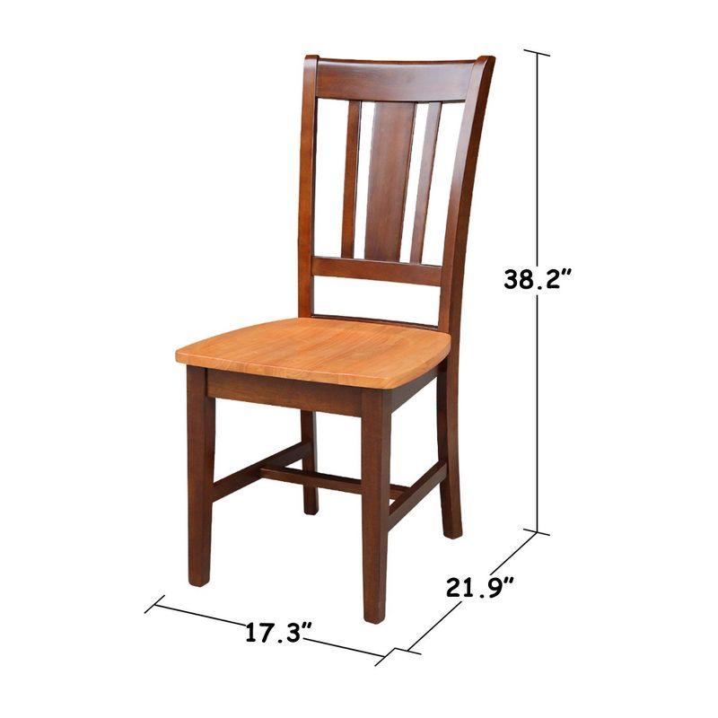 Cinnamon Espresso Solid Hardwood Slat Back Side Chair Set of 2