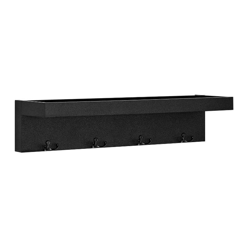 25.6" x 5.75" Wall Mounted Entryway Coat Rack with Decorative Ledge Shelf and Hooks - Danya B.