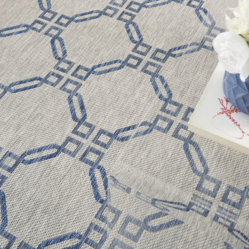Nourison Garden Party GRD02 Indoor/outdoor Area Rug - Ivory Blue 6' x 9'