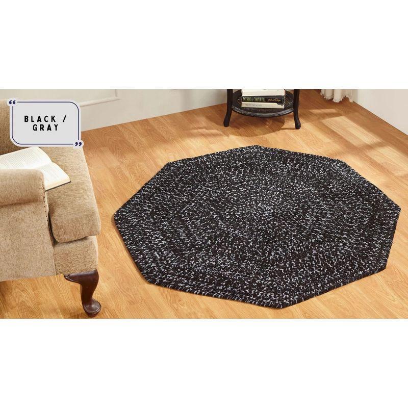 30" x 50" Chenille Tweed Collection Navy & Smoke Blue Reversible Indoor Area Utility Oval Rug - Better Trends
