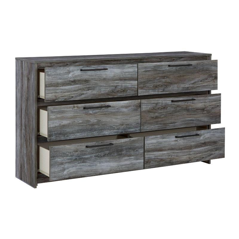 Coastal Charm Smokey Gray 6-Drawer Dresser with Modern Handles