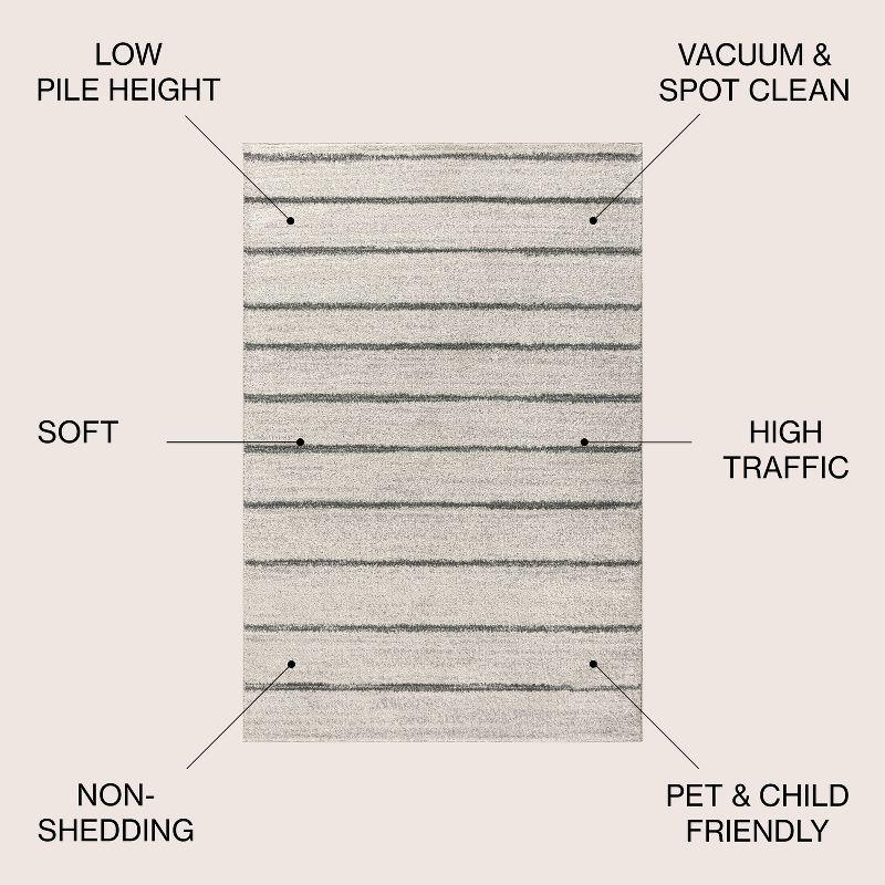 8'x10' Williamsburg Minimalist Stripe Area Rug, Cream/Gray - JONATHAN Y