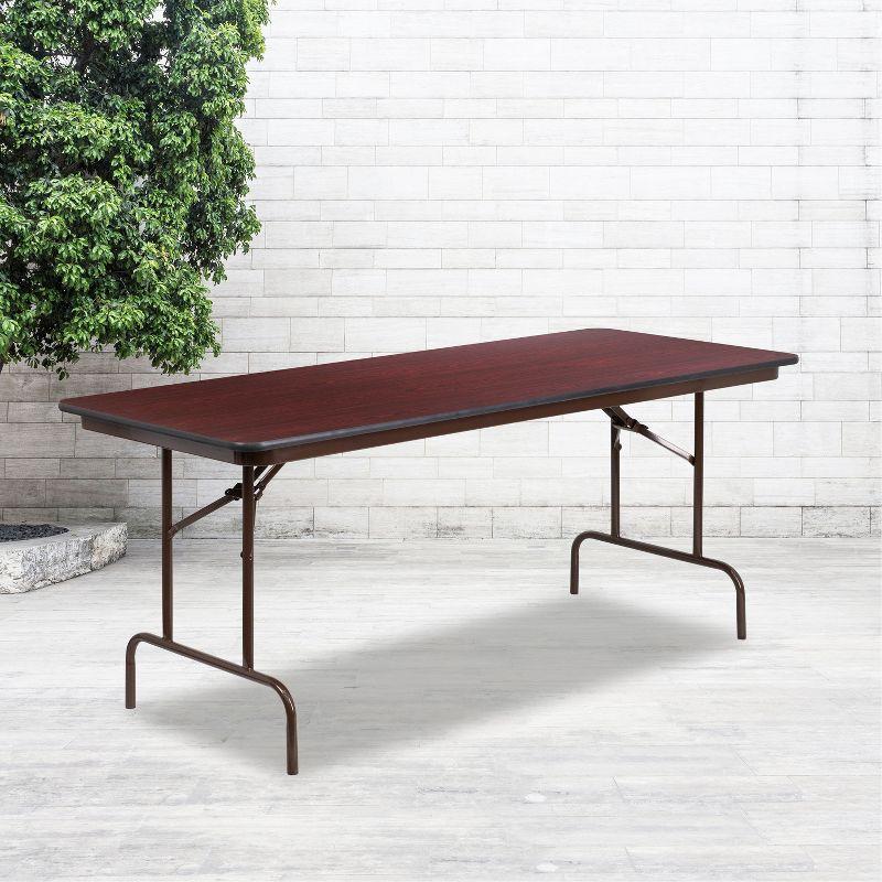 Flash Furniture Wofford 24" x 48" Rectangular High Pressure Mahogany Laminate Folding Banquet Table
