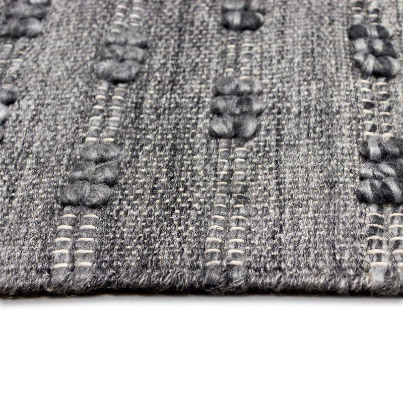 Charcoal Flat Woven Synthetic Reversible Indoor/Outdoor Rug 2' x 8'