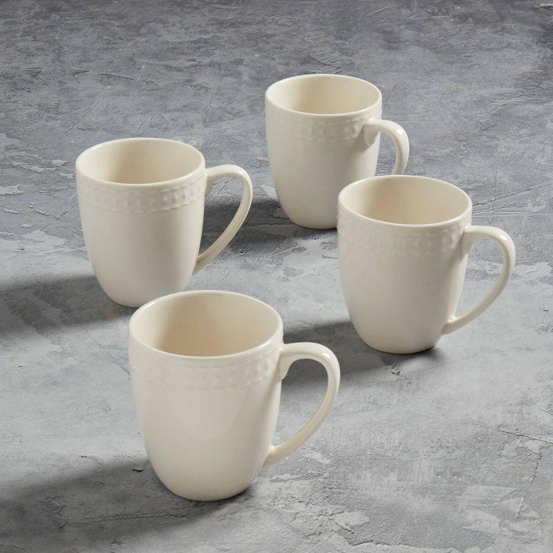 Ivory Dinnerware Tabletops Gallery Mug Embossed White