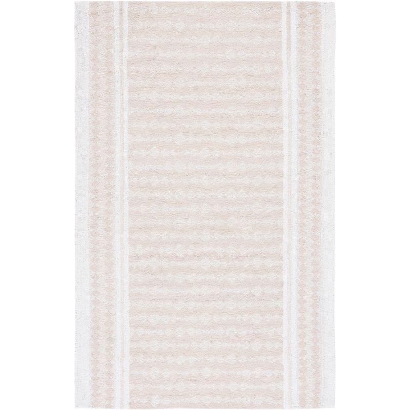 Ivory Hand-Tufted Wool and Viscose Area Rug 4' x 6'