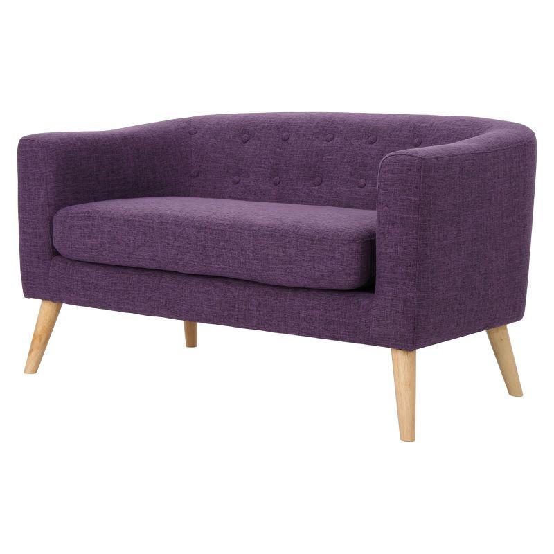Bridie Mid-Century Loveseat Muted Purple - Christopher Knight Home: Stylish 2-Seater, Polyester Upholstery, Hardwood Frame