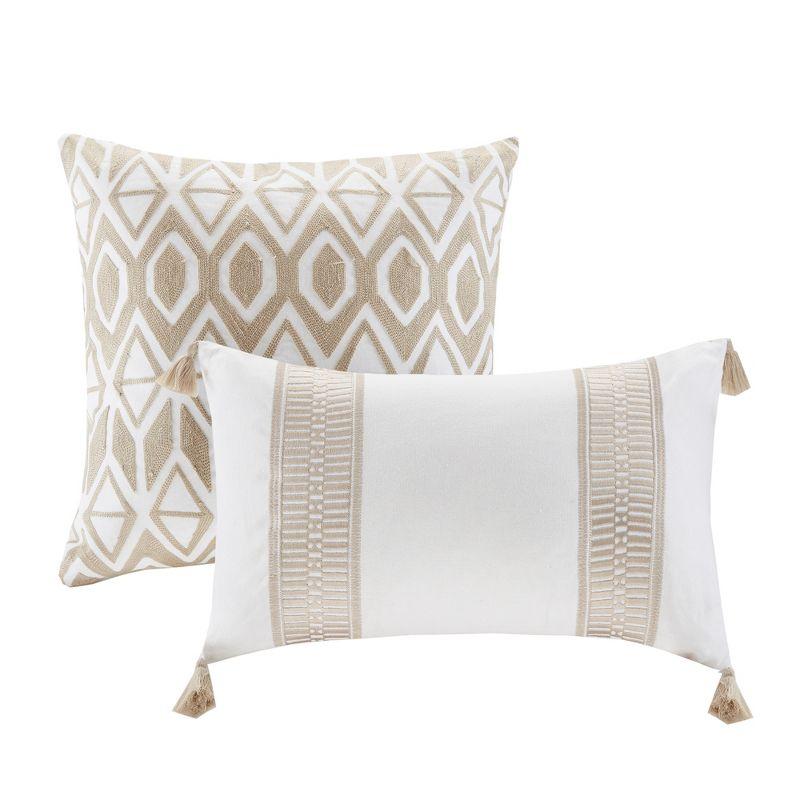 Anslee Embroidered Cotton Oblong Decorative Pillow