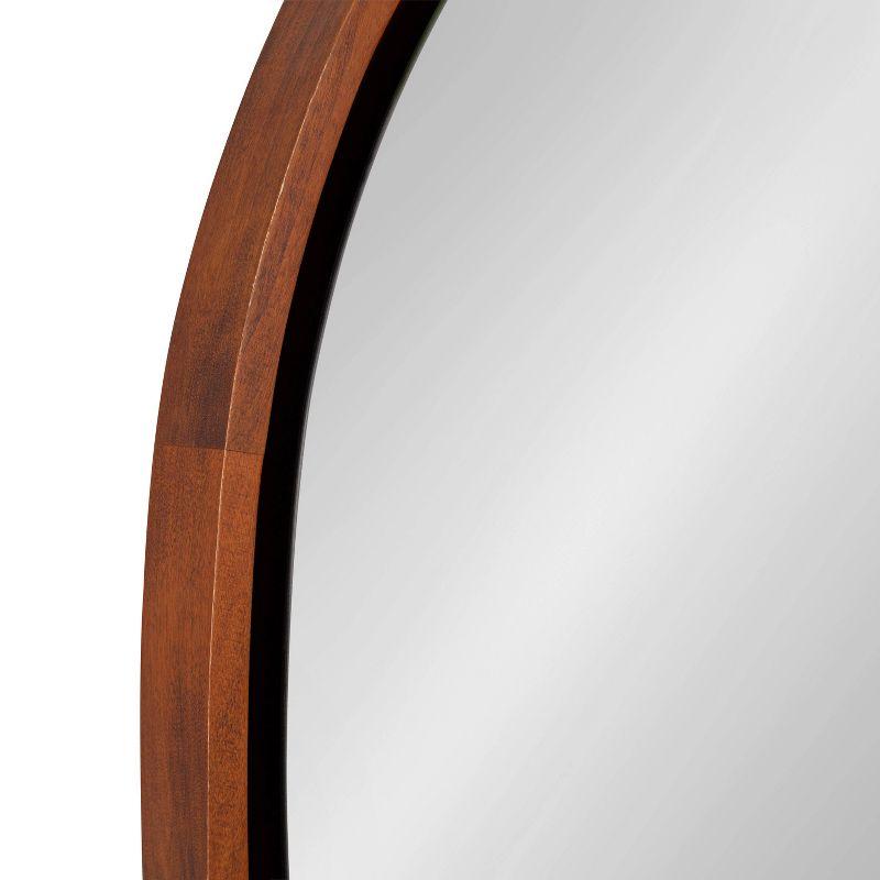 Kate & Laurel All Things Decor 30" Evans Round Wall Mirror Walnut Brown: Modern Style, Wood Frame, No Assembly Required