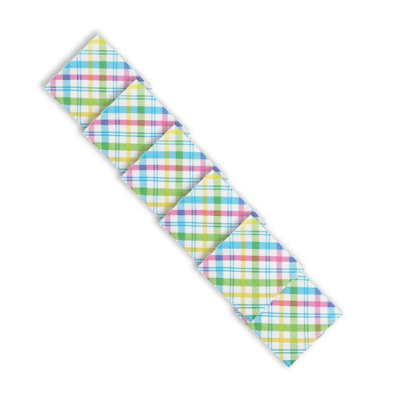 Spring Blossom Multicolor Cotton Plaid Napkin Set of 6