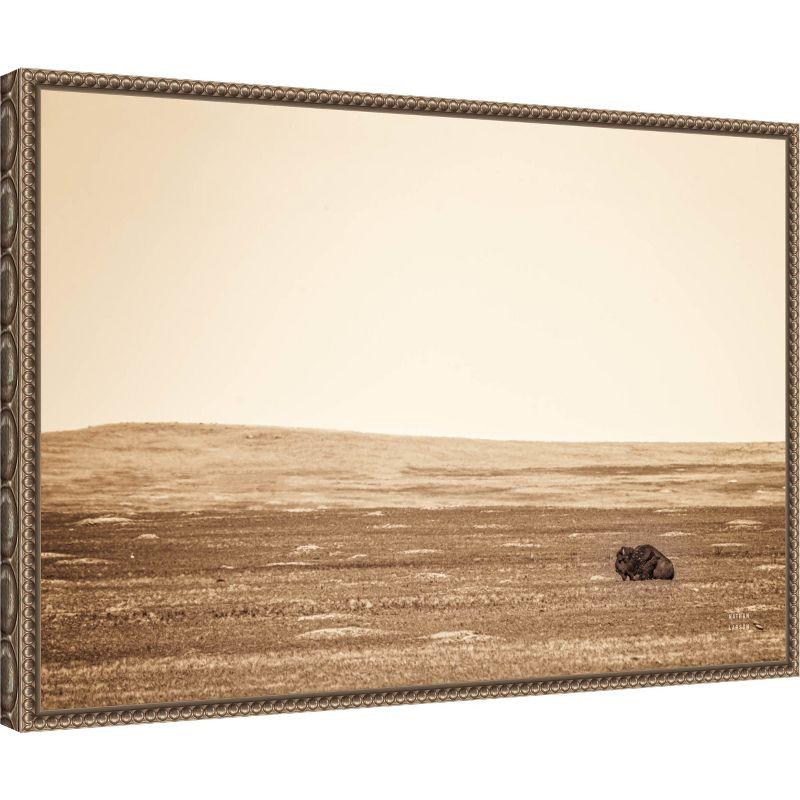 Amanti Art Badlands Bison Sepia by Nathan Larson Canvas Wall Art Print Framed 23 x 16-in.