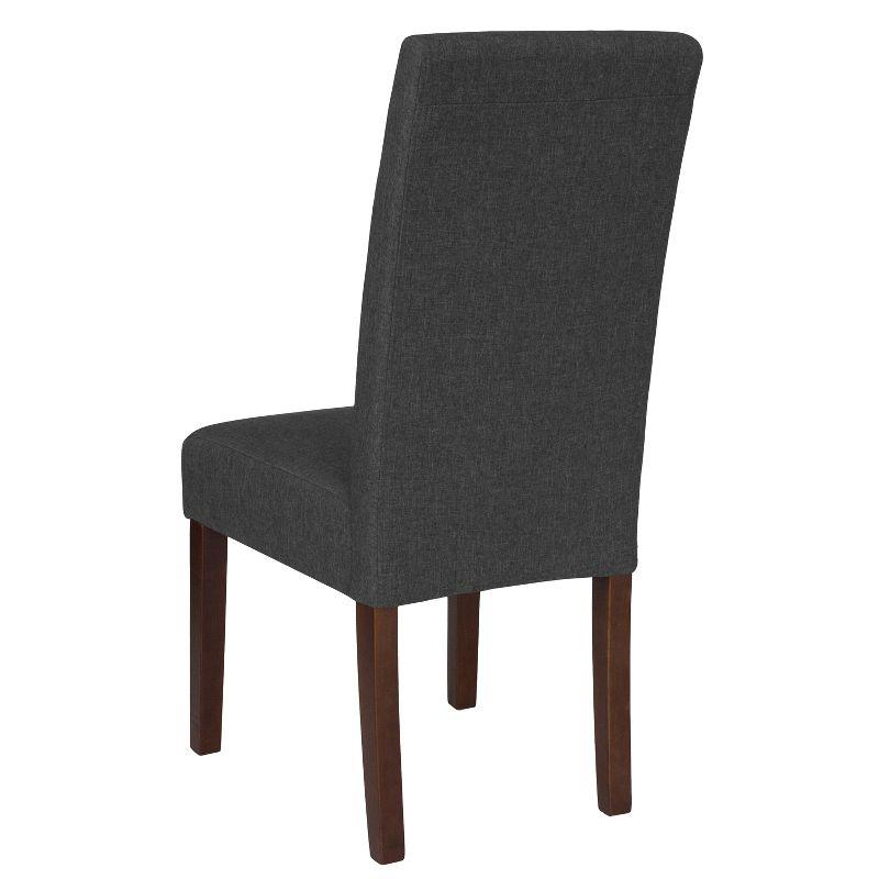 Flash Furniture Greenwich Series Gray Fabric Upholstered Panel Back Mid-Century Parsons Dining Chair