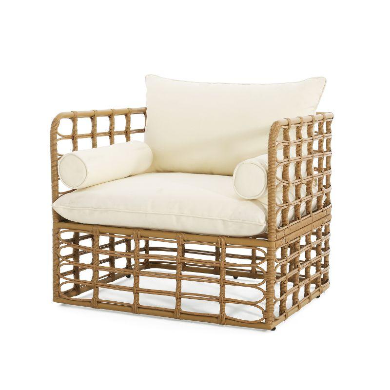 Christopher Knight Home Itania Outdoor Rattan Club Chair with Cushion