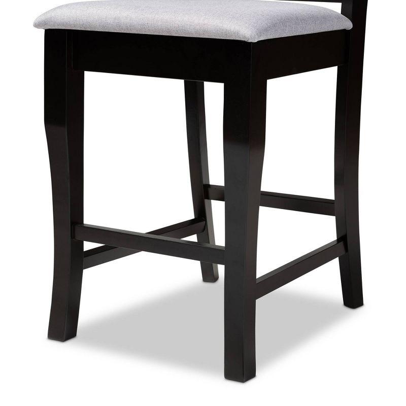 Set of 2 Nisa Upholstered Wood Counter Height Barstools - Baxton Studio