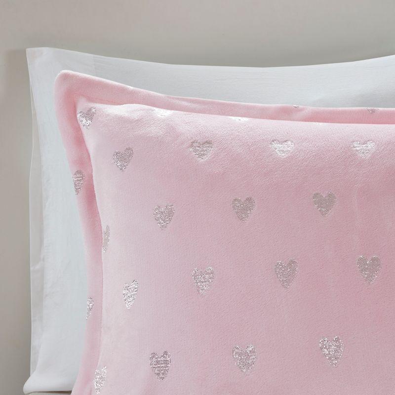 Intelligent Design Rosalie Metallic Printed Plush Comforter Set