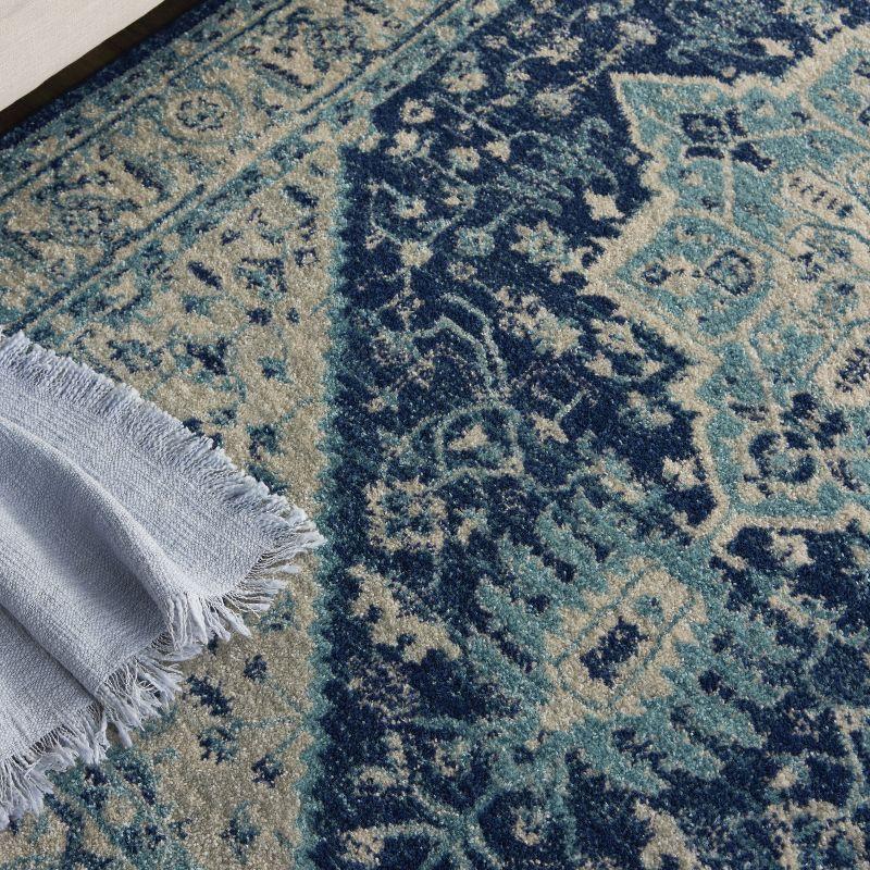 Nourison Tranquil Persian Indoor Rug Ivory Navy 4' x 6'