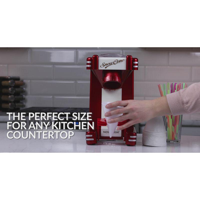 Nostalgia Nostalgia Retro Single Countertop Snow Cone Maker, Includes 1 Reusable Plastic Cup, Stainless Steel Blades