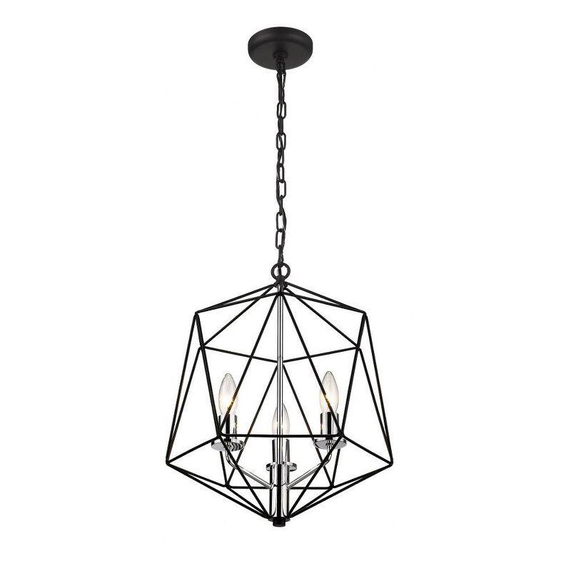 Z-Lite Geo 5 - Light Chandelier in  Matte Black/Chrome