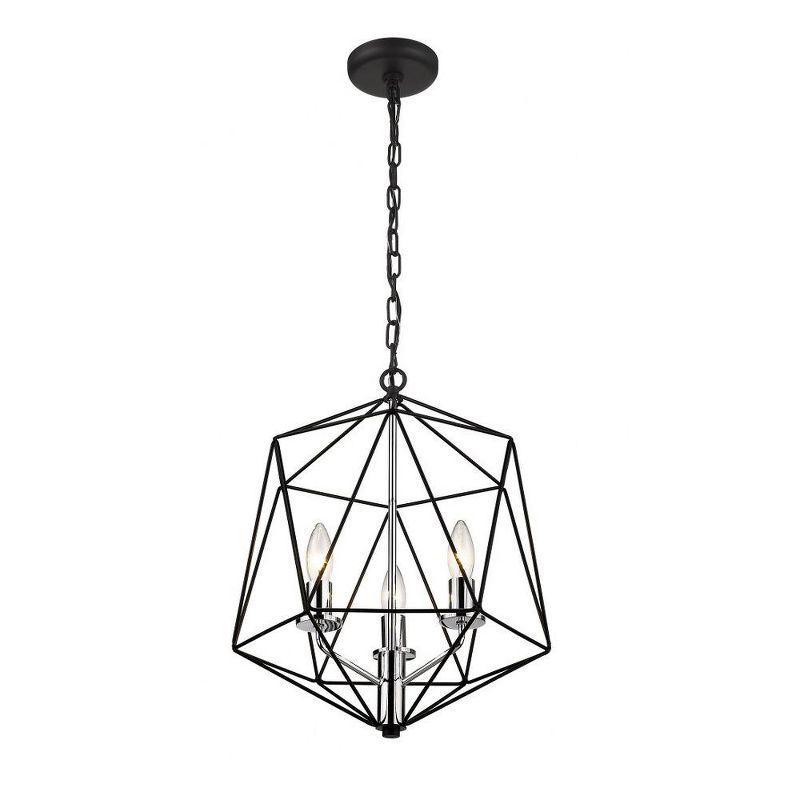 Z-Lite Geo 5 - Light Chandelier in  Matte Black/Chrome