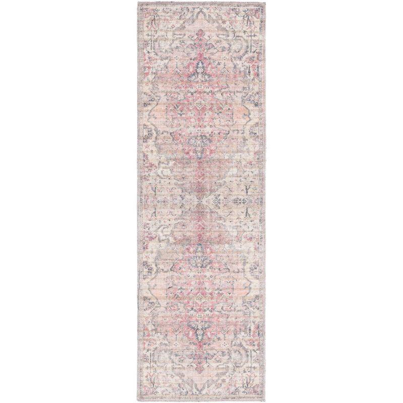 Unique Loom 2' 0 x 6' 0 Nostalgia Meknes Machine Washable Beige Pink Area Rug