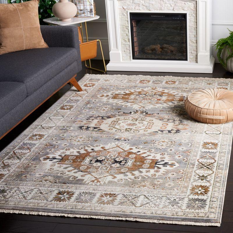 Heirloom Elegance Grey/Cream Hand-Knotted Cotton Blend Rug