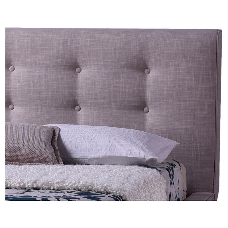 King Jonesy Scandinavian Style Mid-Century Fabric Upholstered Platform Bed Beige - Baxton Studio