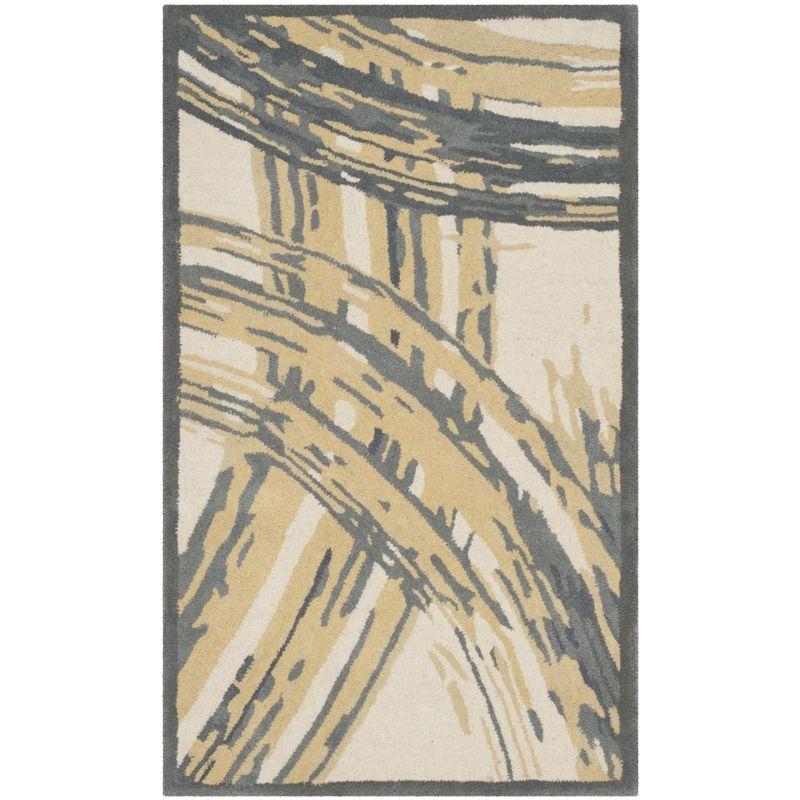 Martha Stewart Paint Strokes - MSR4733 - Indoor Hand Tufted Runners - Cement - 2'6"x4'3"