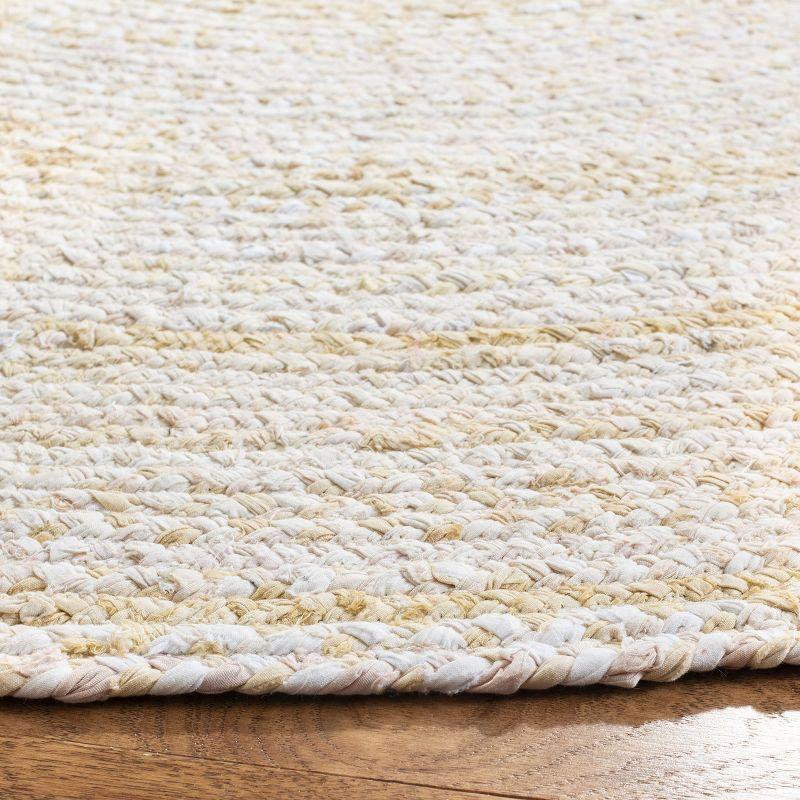 Braided BRD452 Hand Woven Indoor Area Rug - Beige - 5' Round - Safavieh