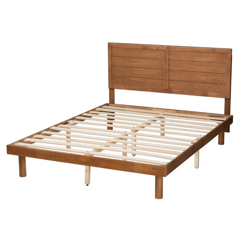 Baxton Studio Daina Mid-Century Modern Walnut Wood Platform Bed