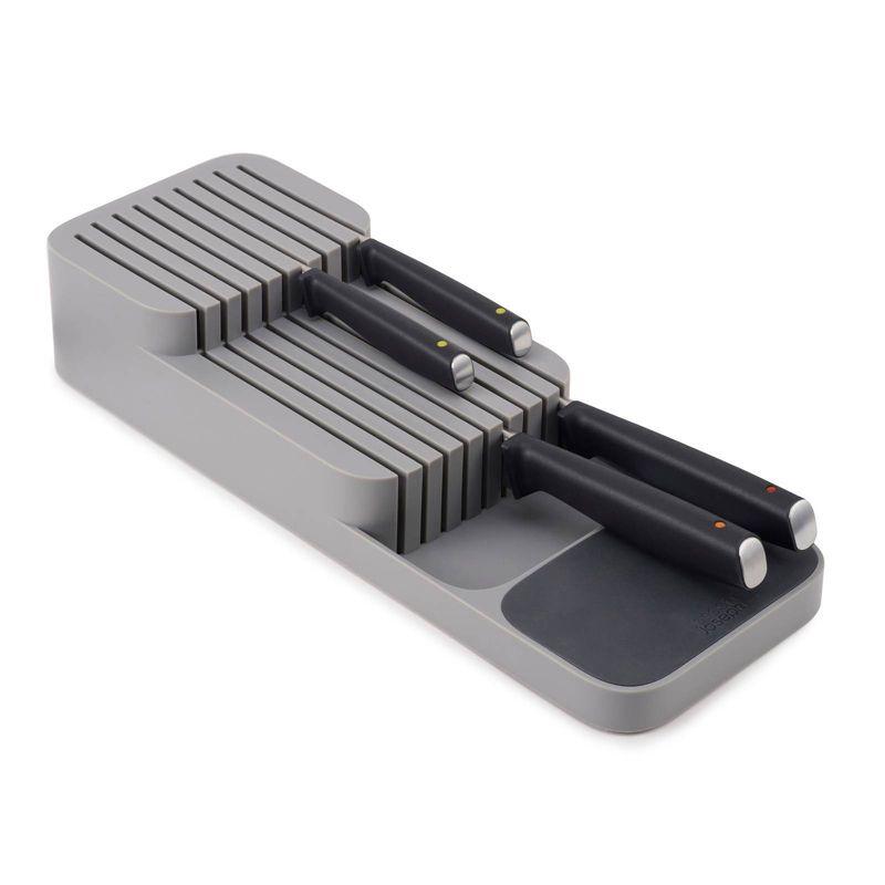 Joseph Joseph DrawerStore Compact Knife Organizer- Gray: Knife Holder & Storage Drawer Insert, Plastic, Hand Wash