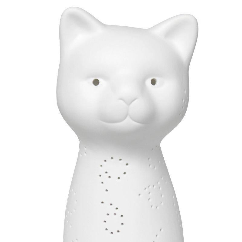 Porcelain Kitty Cat Shaped Animal Light Table Lamp White - Simple Designs: Nightstand & Desk Accent, ETL Listed