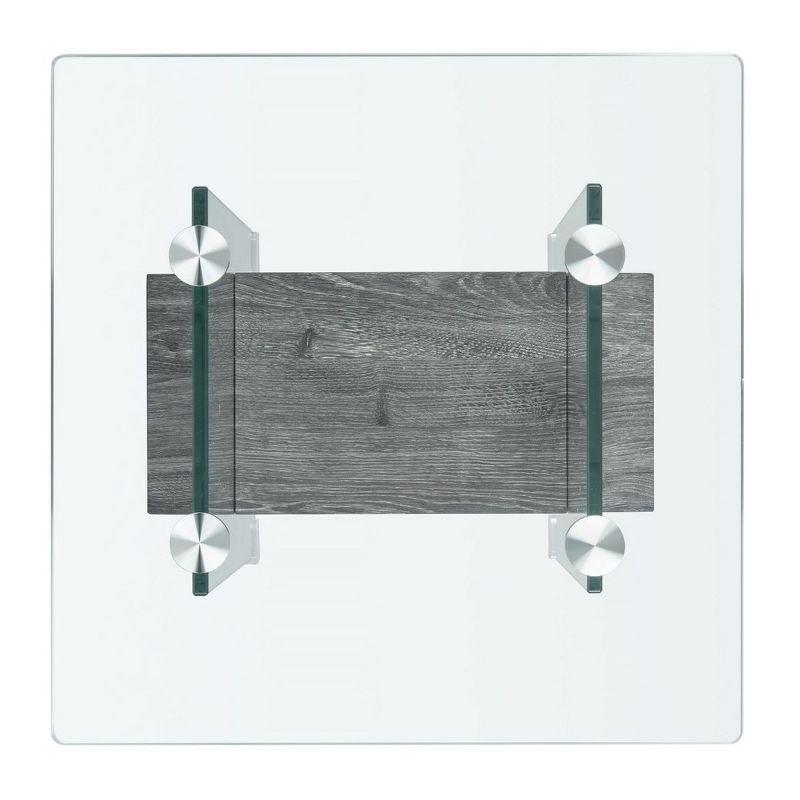Kayley Accent Table - Glass/Black Oak Shelf - Safavieh.