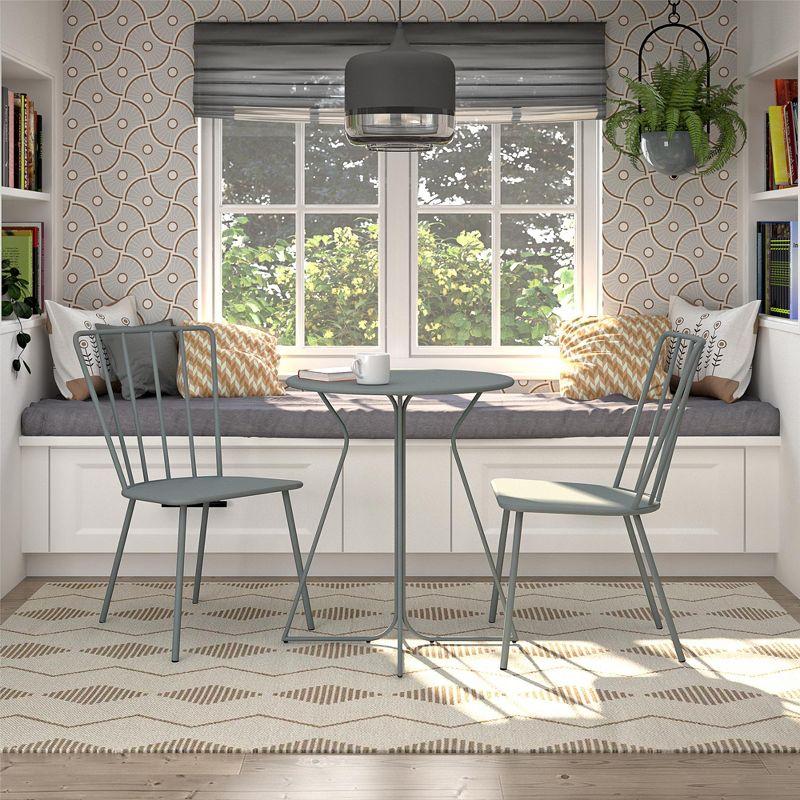 Heidi Gray 3-Piece Round Steel Bistro Set