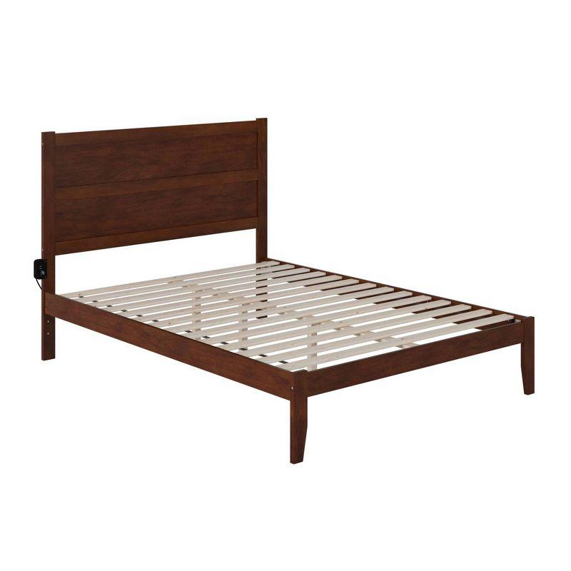 Modern Classic Queen Platform Bed with Wooden Headboard