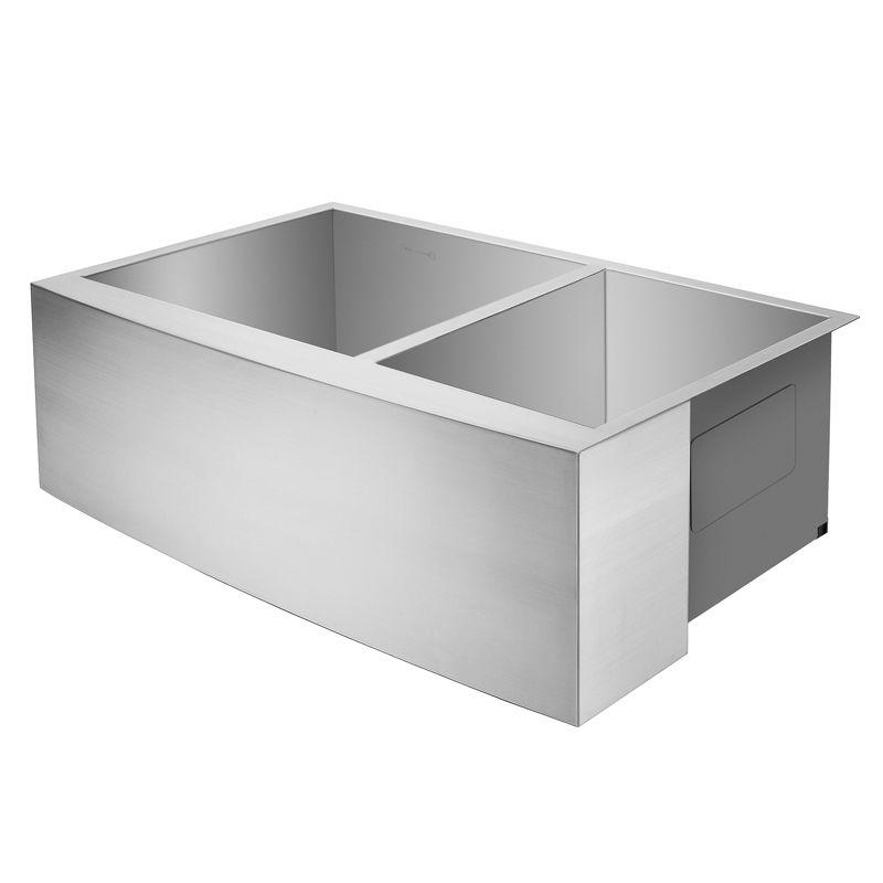 Miligore 37.5" Stainless Steel Double Bowl Farmhouse Sink