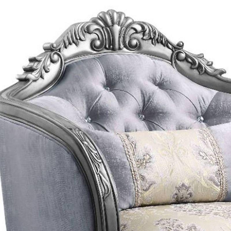 Acme Furniture 43" Ariadne Fabric Chair Platinum: Upholstered Linen, Wood Frame, No Assembly Required