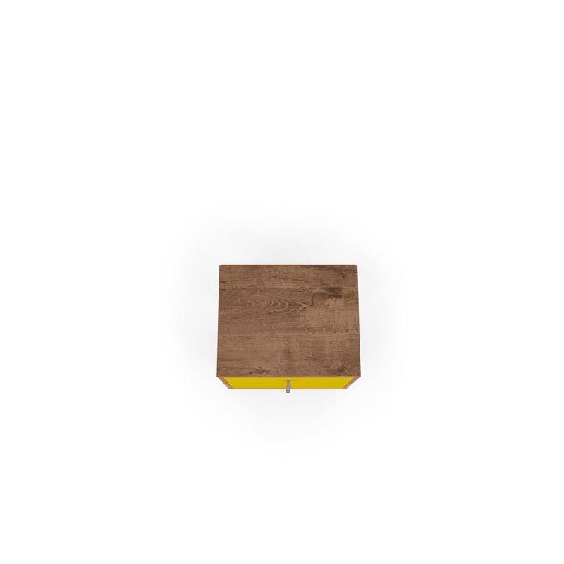 Liberty 2.0 Mid Century Modern Nightstand Rustic Brown/Yellow - Manhattan Comfort