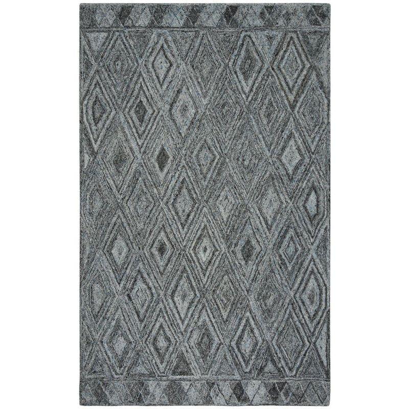 Abstract ABT618 Handmade Indoor Area Rug - Blue/Black - 5'x8' - Safavieh