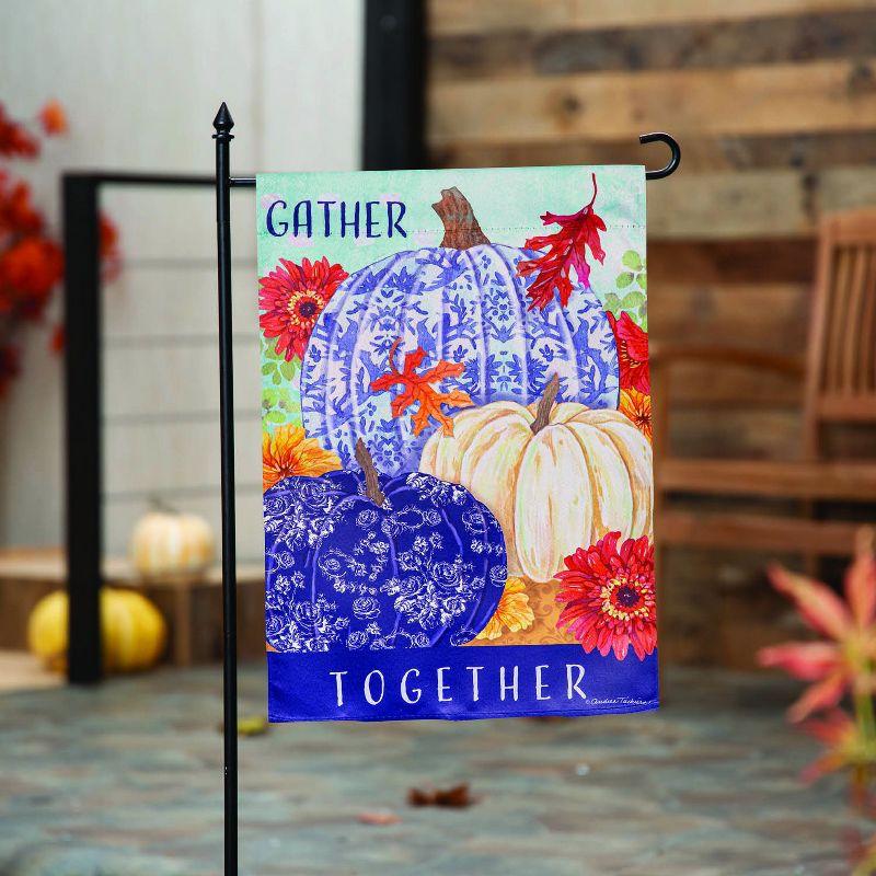 Evergreen Changing Seasons Pumpkins Suede Garden Flag 12 x 18 Inches Indoor Outdoor Decor