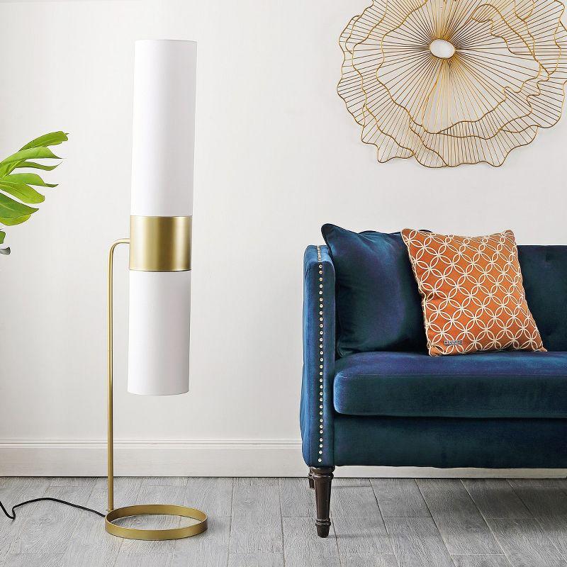 Fierro 55" Gold and White Modern Minimalist Floor Lamp