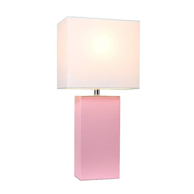 21" Monaco Avenue Modern Leather Table Lamp - Elegant Designs