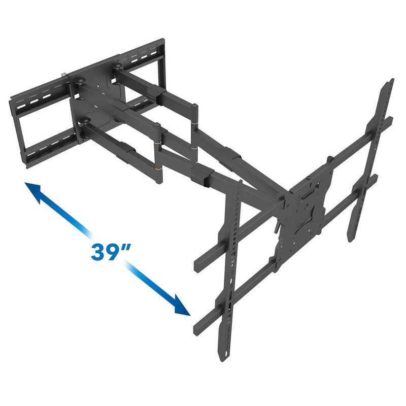 Mount-It! Full Motion TV Wall Mount with 39 Inch Long Extension Arms, Heavy Duty Dual Arm TV Mount Fits 65 to 110 Inch TVs & Fits 16 and 24 Inch Studs